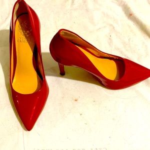 Georges  red heels, Vince Camuto size 6 please watch pictures